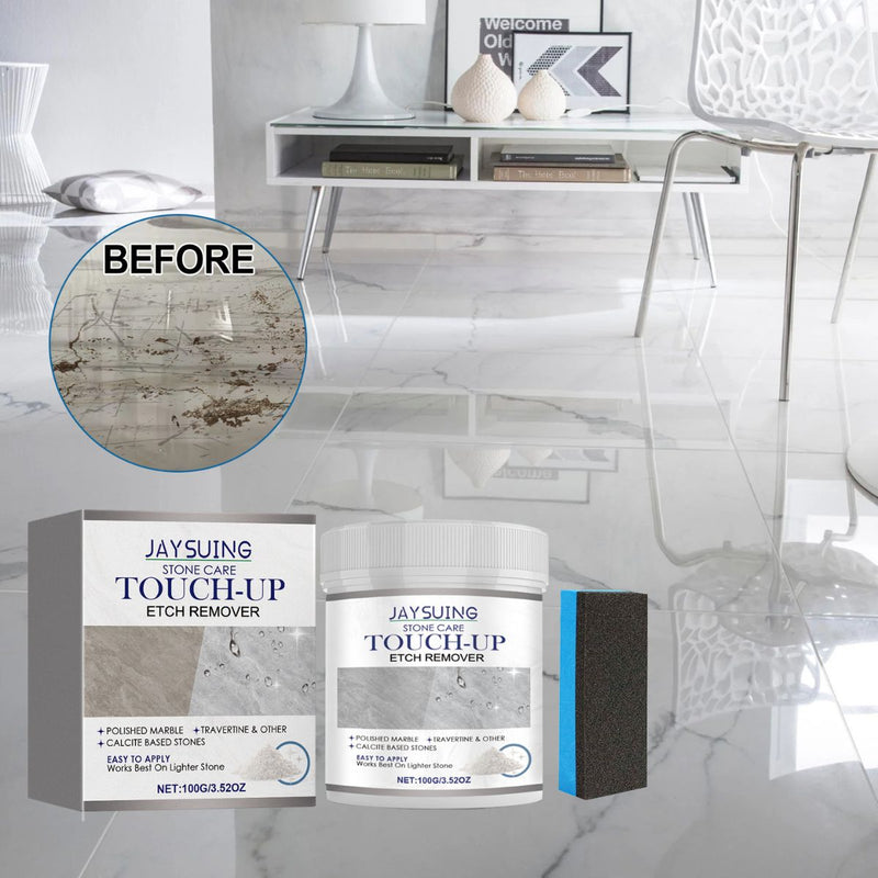 Polvo Limpiador y Pulidor para Mármol y Piedra. (100g) Incluye esponja. Polvo de Pulido.