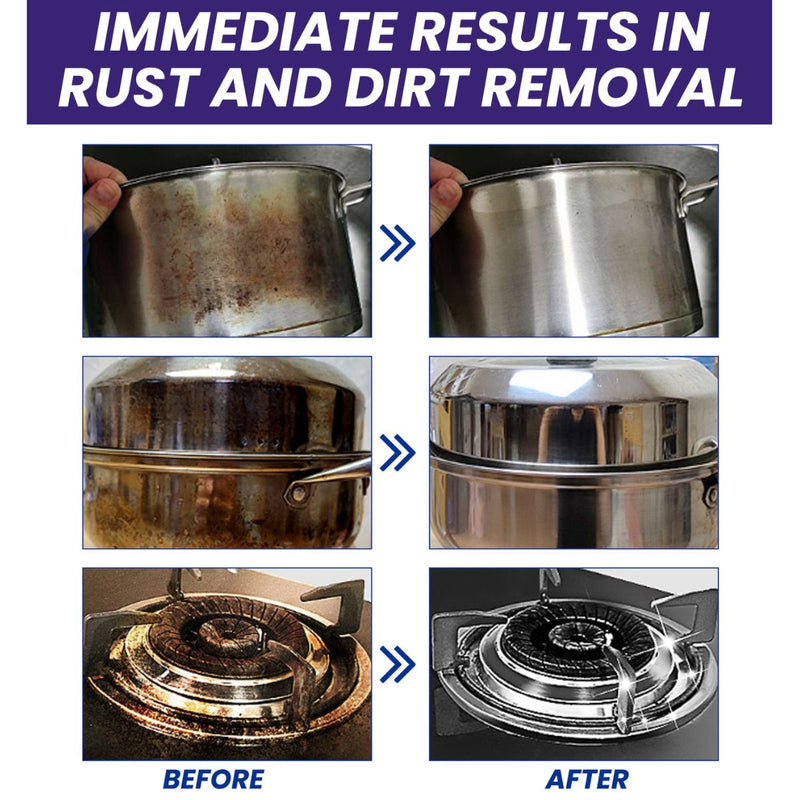 Limpiador de acero inoxidable. Elimina Óxido, Grasa y Manchas. Pasta limpiadora 100g.