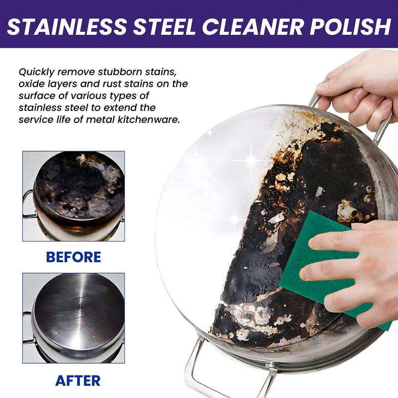 Limpiador de acero inoxidable. Elimina Óxido, Grasa y Manchas. Pasta limpiadora 100g.