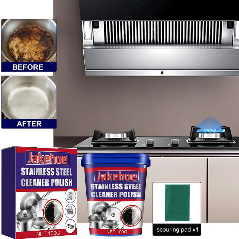 Limpiador de acero inoxidable. Elimina Óxido, Grasa y Manchas. Pasta limpiadora 100g.