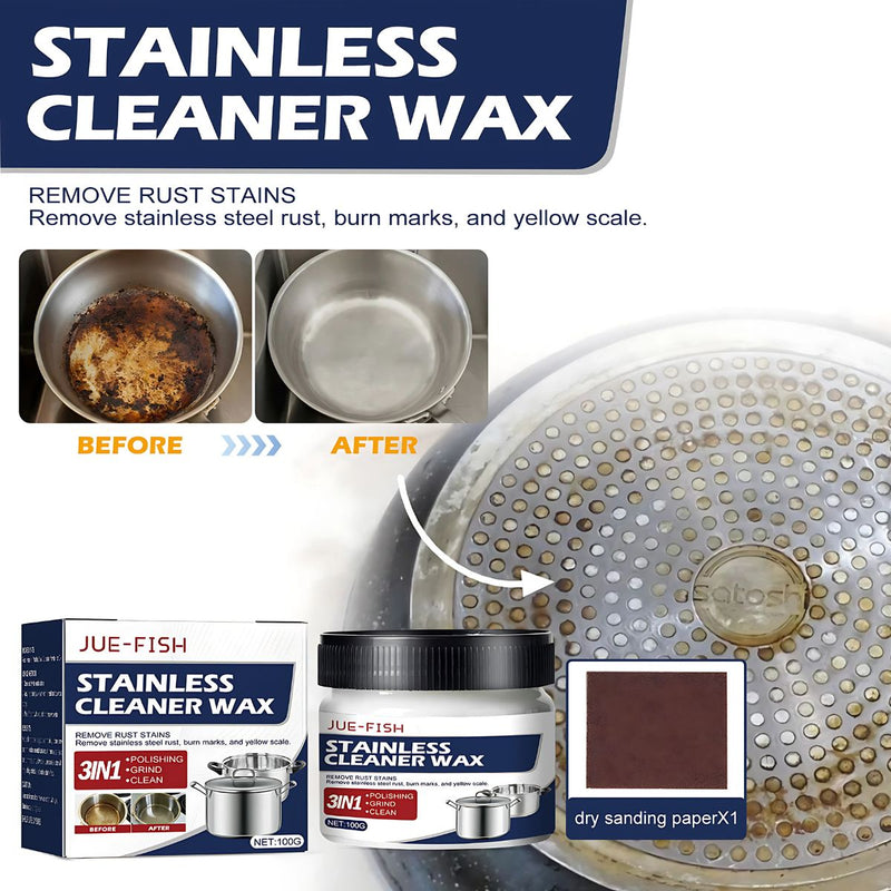 Cera crema Pulidora para Metales. (100g) Elimina el Óxido de Superficies Metálicas. Limpiador Pulir y Restaurador de Acero Inoxidable.