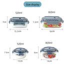 Recipientes de vidrio Herméticos. Set de 4 piezas(820 ml, 520 ml). Vasijas para comida. Cajas de almacenamiento selladas.