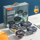 Recipientes de vidrio Herméticos. Set de 4 piezas(820 ml, 520 ml). Vasijas para comida. Cajas de almacenamiento selladas.