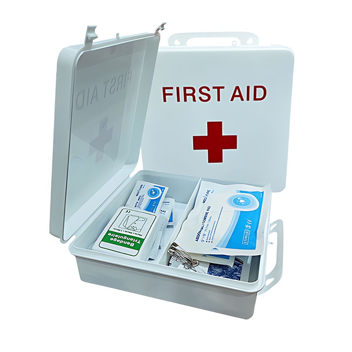 Botiquín De Primeros Auxilios. Kit con suministros para cuidados y emergencias. 25x25x7.5cm
