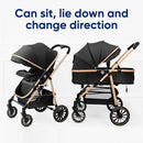 Coche de Bebé 3 en 1 Reclinable. Moisés, Silla de Paseo y Asiento de Auto. Cochecito carguero con sobrilla. Color negro. Carreola