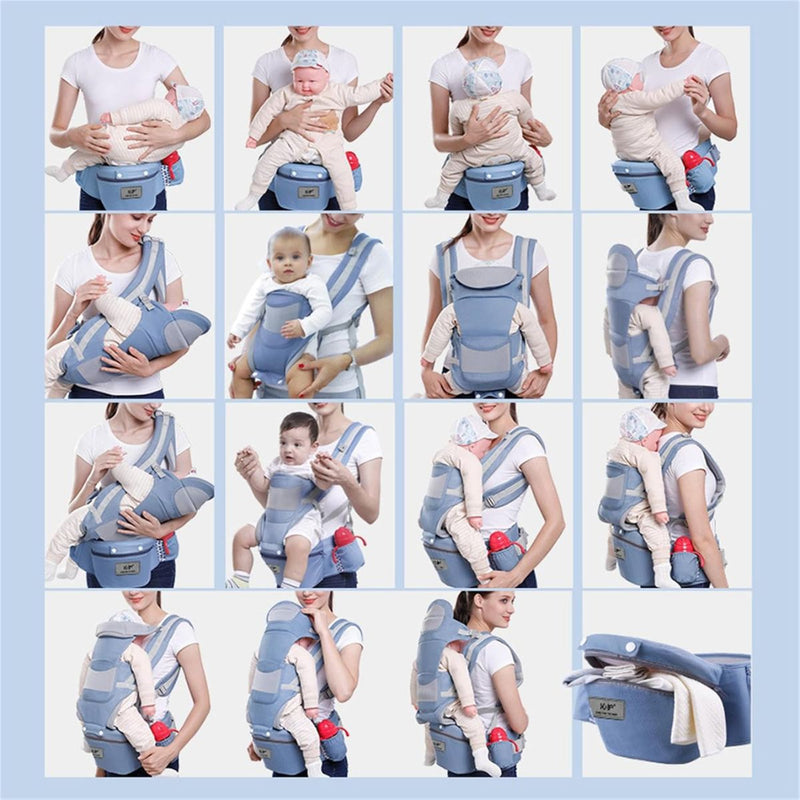 Porta bebe multifuncional 3 en 1. Soporte Ergonómico, Asiento y Canguro. (Peso max. 20kg). Cangurera Mochila Carguera de bebe.