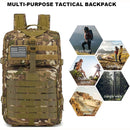 Mochila táctica militar de 45L. Backpack con sistema MOLLE. Bolso impermeable y resistente. Morral