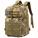Mochila táctica militar de 45L. Backpack con sistema MOLLE. Bolso impermeable y resistente. Morral