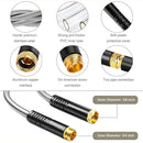 Manguera de acero inoxidable para jardín 25FT (7.5M). Con boquilla multifunción. Manguera de agua resistente.