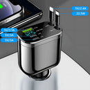 Cargador de Auto 5-en-1 con USB 3.1 y Tipo C . Carga Rápida Universal para celulares y otros Dispositivos. Cargador de carro para celular. Cable 100W