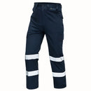 Pantalón de seguridad con cintas reflectivas. (Talla 2XL/180) Pantalones de trabajo para hombre. Color azul oscuro.