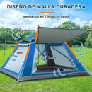 Tienda de acampar para 3-4 personas. Tienda para acampar impermeable 215x215x142cm. Ideal para exteriores y camping.