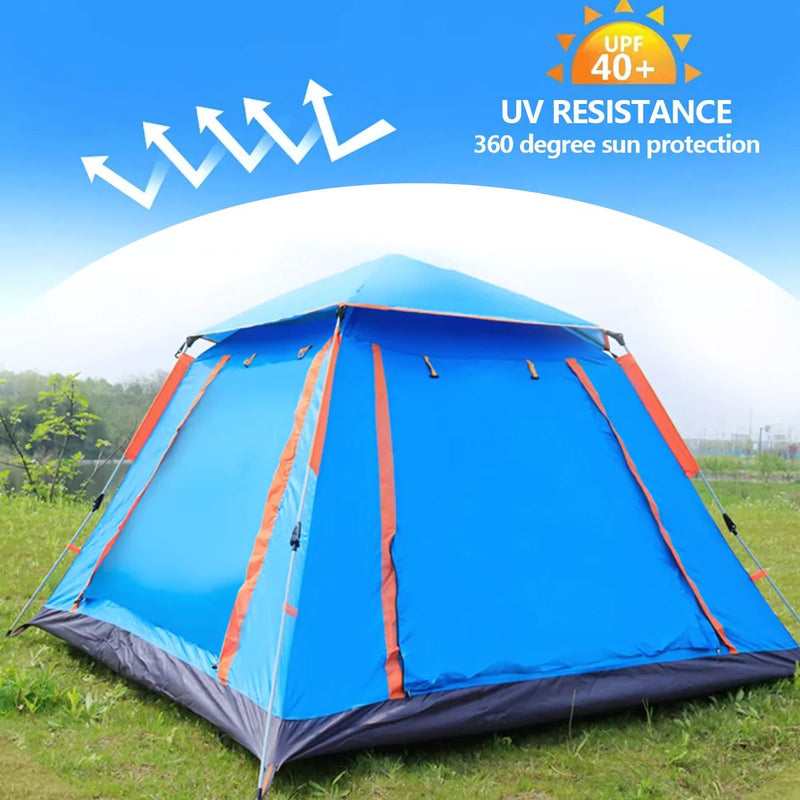 Tienda de acampar para 3-4 personas. Tienda para acampar impermeable 215x215x142cm. Ideal para exteriores y camping.