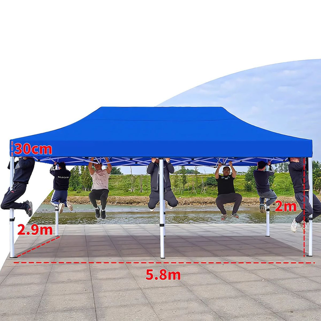 Tolda Gazebo Plegable. 3X6 M. Incluye Tubos. Color Azul. Carpa