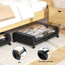 Organizador de Ropa Zapatos Bajo Cama Con Ruedas. Cajón de Almacenaje 31.5 x 17.3 x 6.3”. Caja almacenamiento con ventana transparente