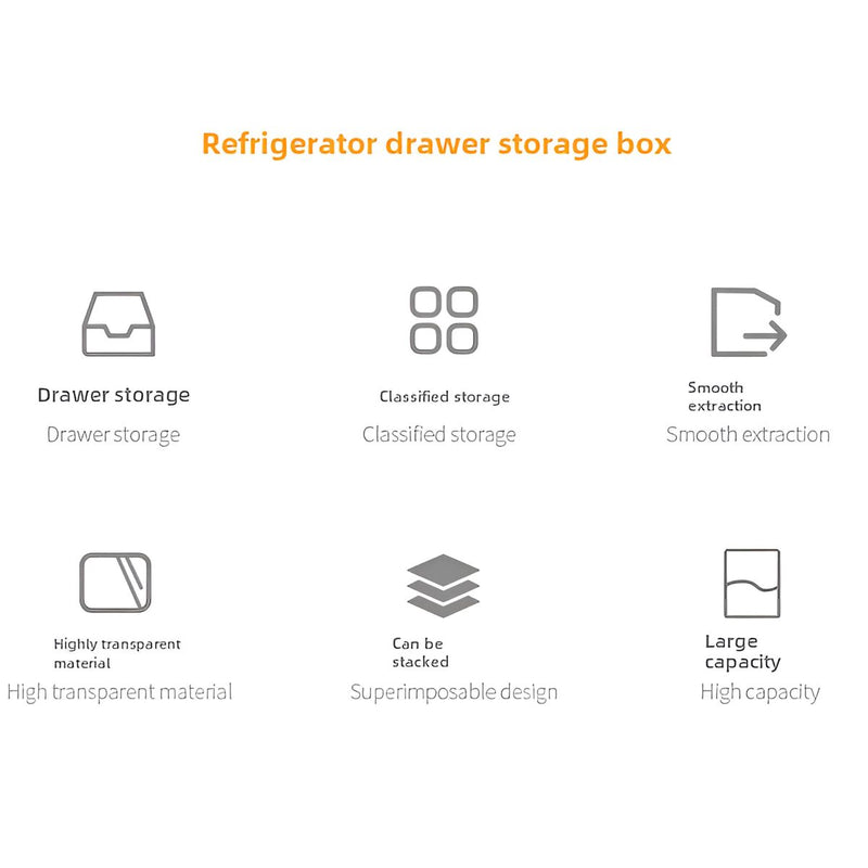 "Organizador de Nevera Transparente Grande. Gaveta de Almacenamiento para Alimentos (30 x 21.5 x 15 cm). Caja de acrilico para refrigerador
"