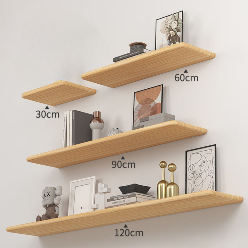 Estanterías flotantes Repisas de pared (Set de 4 piezas). Tablillas de 20cm de ancho. Color avellano.
