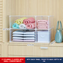 Organizador de Closet Baño Toallas. Estantes Apilables para Armario Lavandería. 2 columnas 2 capas. 55x37x37cm.