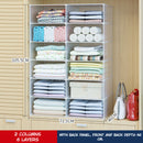 Organizador de Closet Baño Toallas. Estantes Apilables para Armario Lavandería. 2 columnas 6 capas. 73x108x47cm.