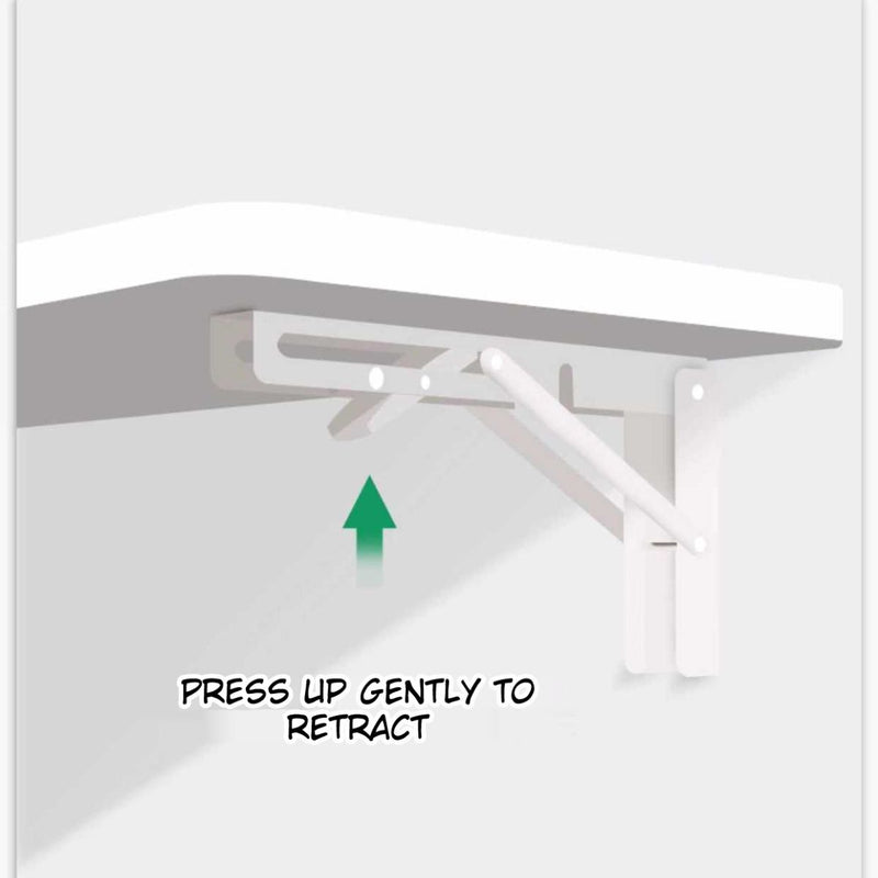 Mesa De Pared Plegable. 80Cm X 40Cm Color Blanco. Escritorio Plegable Montado En Pared. Mesón Flotante. Repisa.