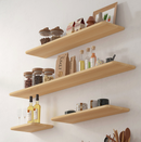 Estanterías flotantes Repisas de pared (Set de 4 piezas). Tablillas de 20cm de ancho. Color avellano.