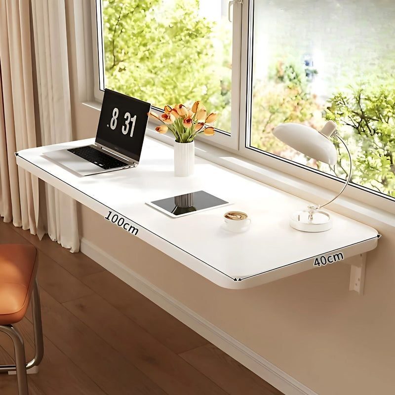 Mesa De Pared Plegable. 100Cm X 40Cm Color Blanco. Escritorio Plegable Montado En Pared. Mesón Flotante. Repisa.