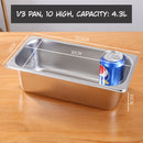 Bandejas GN de Acero Inoxidable para Buffet Hoteles Restaurantes Catering Gn 1/3. (No incluye Tapa) 4.3L. Gastronorm