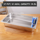 Bandejas GN de Acero Inoxidable para Buffet Hoteles Restaurantes Catering Gn 1/1. (No incluye Tapa) 14.3L. Gastronorm