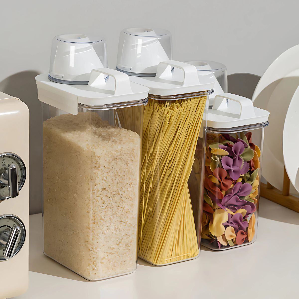 Recipiente Hermético 2300ml con tapa medidora. Ideal para alimentos Secos.