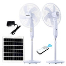 Abanico Solar 18" De Pedestal Recargable Con Energía Solar. Ventilador De Piso Portátil Con Panel Solar. Incluye Control Remoto.