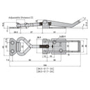Cerradura De Palanca Con Resorte. Largo 184 mm / 7.24" Ancho 40 mm / 1.57" (1 Pieza) Cerrojo. Pasador Grapa. Acero Galvanizado