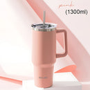 Botella de agua termo de 44oz. Vaso térmico de acero inoxidable. Color rosado.