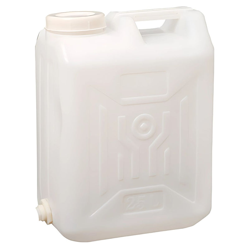 Tanque Para Gasolina o líquidos. (25 litros) Bidón, Barril, Contenedor Para Combustible, Aceite, Diesel, Agua. Color blanco. Con grifo dispensador.