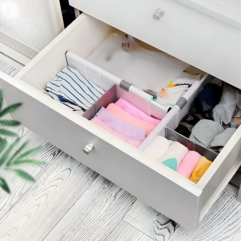 Separadores Retráctiles para Cajones. Divisores Organizadores Expandibles Ajustables para gavetas. Barreras para librero o cajones