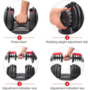 Mancuerna pesa Ajustable con Peso Regulable de 2,5 a 24 kg para Entrenamiento en Casa.