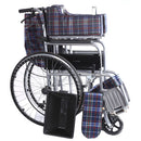 Silla de ruedas plegable de 24” Cubo Sanitario Desmontable. Soporta hasta 100kg. Multifunción.