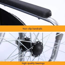 Silla de ruedas plegable de 24” Cubo Sanitario Desmontable. Soporta hasta 100kg. Multifunción.