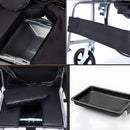 Silla de ruedas plegable de 24” Cubo Sanitario Desmontable. Soporta hasta 100kg. Multifunción.