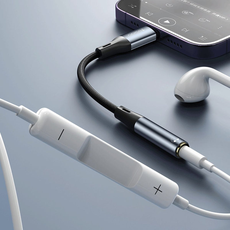 Adaptador Lightning Y Jack 3.5Mm.  Plug & Play. Cable Ideal Para Apple: Iphone & Ipad. Largo: 12cm.