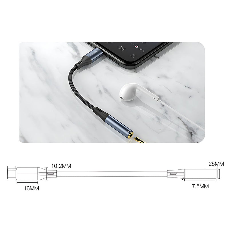 Cable Adaptador de Audio USB-C a AUX (Jack 3.5Mm) para Conectar Audífonos a Celular. Largo: 15cm.