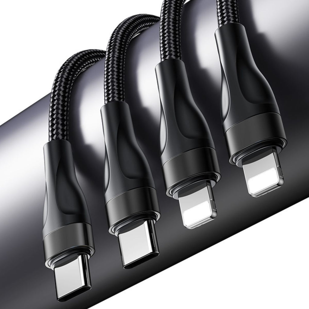 Cable De Carga Múltiple 4 En 1 USB Tipo C, Micro USB, Y Lightning Para