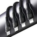 Cable de Carga Múltiple 4 en 1 USB Tipo C, Micro USB, y Lightning para Cargar Varios Dispositivos.