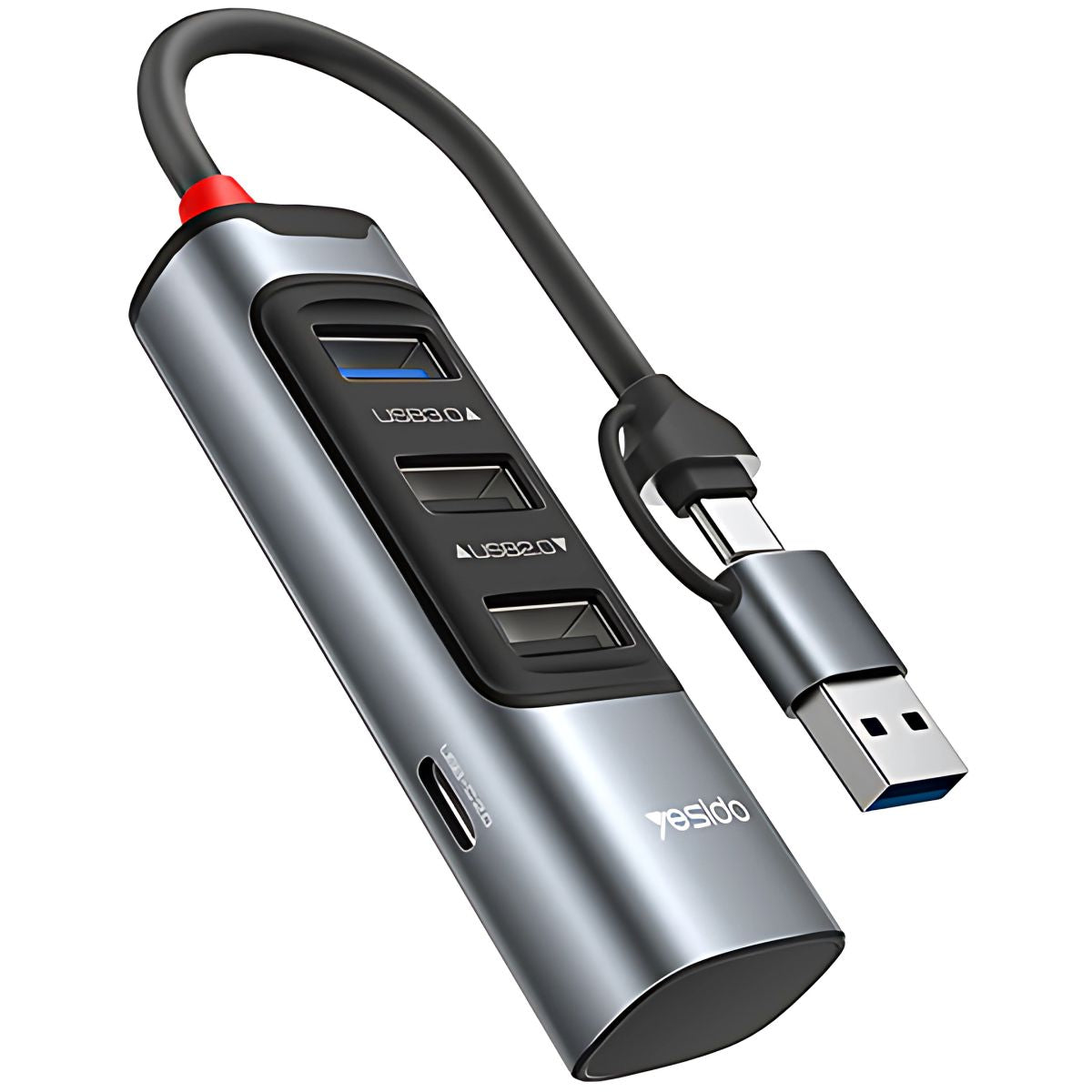 Hub USB 6 en 1 Multifuncional. Adaptador de Alta Velocidad con Puertos USB-C, 3.0 y 2.0
