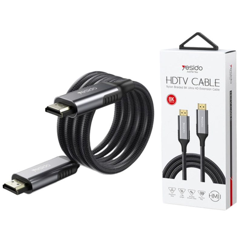 Cable HDMI 8K de 2 Metros. Alta Velocidad, Ultra HD para TV, Consolas y PC.