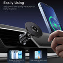 Soporte Magnético para Teléfono en Auto. Montaje en Rejilla, Compatible con iPhone y MagSafe.