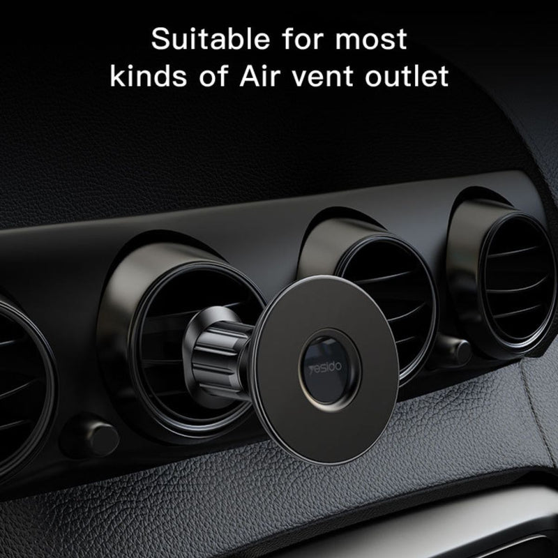 Soporte Magnético para Teléfono en Auto. Montaje en Rejilla, Compatible con iPhone y MagSafe.