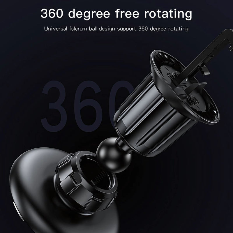 Soporte Magnético para Teléfono en Auto. Montaje en Rejilla, Compatible con iPhone y MagSafe.