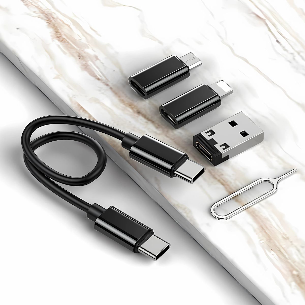 Estuche Multifuncional de Conectores USB y Almacenamiento para Gadgets Electrónicos Portátil.