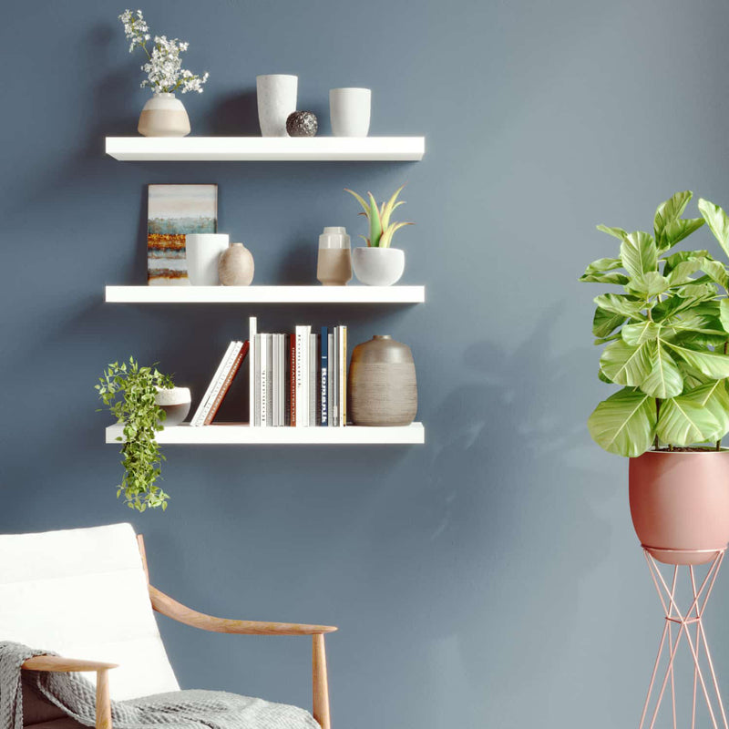 Repisas de pared 80 cm Largo x 23.5 cm Ancho x 38 mm Espesor (1 1/2") color Blanco