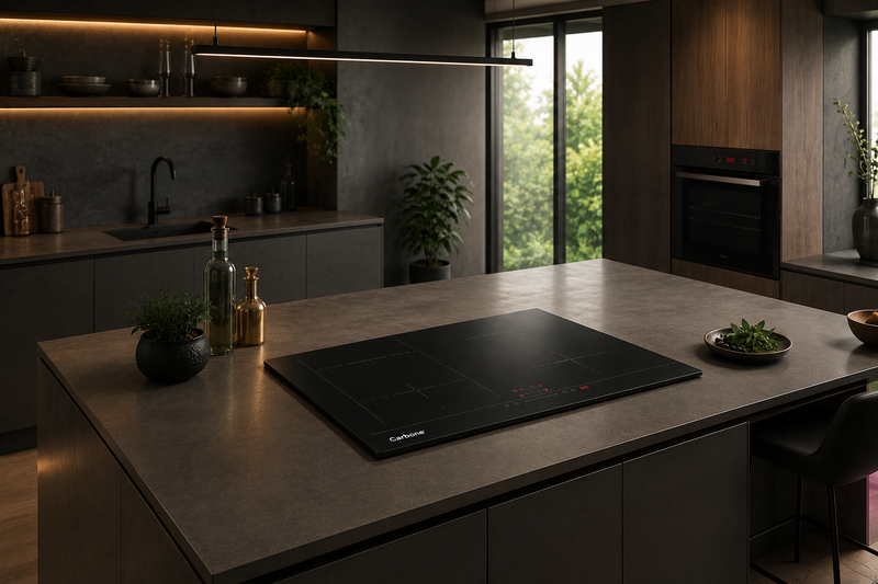 Estufa De Inducción Empotrable Elite Induction Pro Flex Zone Vidrio con Temporizador y Apagado Automatico. Color Negro (60Cm)